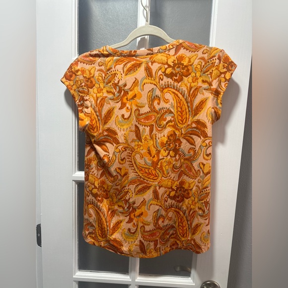 NWT Daniel Rainn Burnt Orange Paisley Button Down Top - Picture 6 of 6
